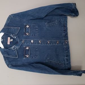 JAMAICA BAY Blue Denim JEAN Jacket Size Large Nice